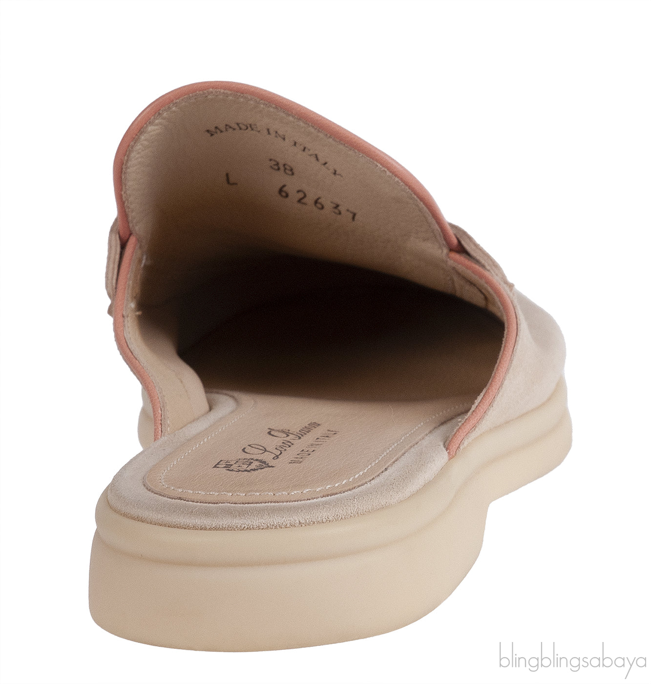 Loro Piana Babouche Charms Walk Loafers Beige Pink Mules