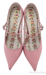 Pink Satin Pointed Heels