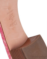 Dway Pink Embroidered Heeled Slide
