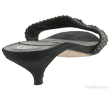 Black Crystal Mule Sandals