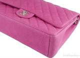 Fuchsia Pink Caviar Maxi Flap Bag
