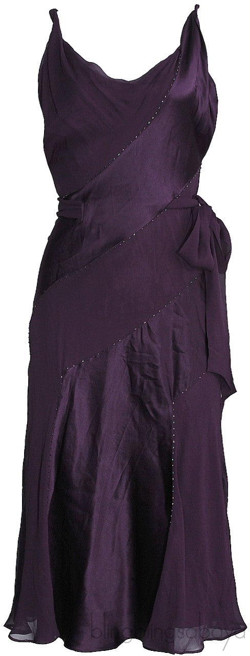 Twisted Strap Plum Dress