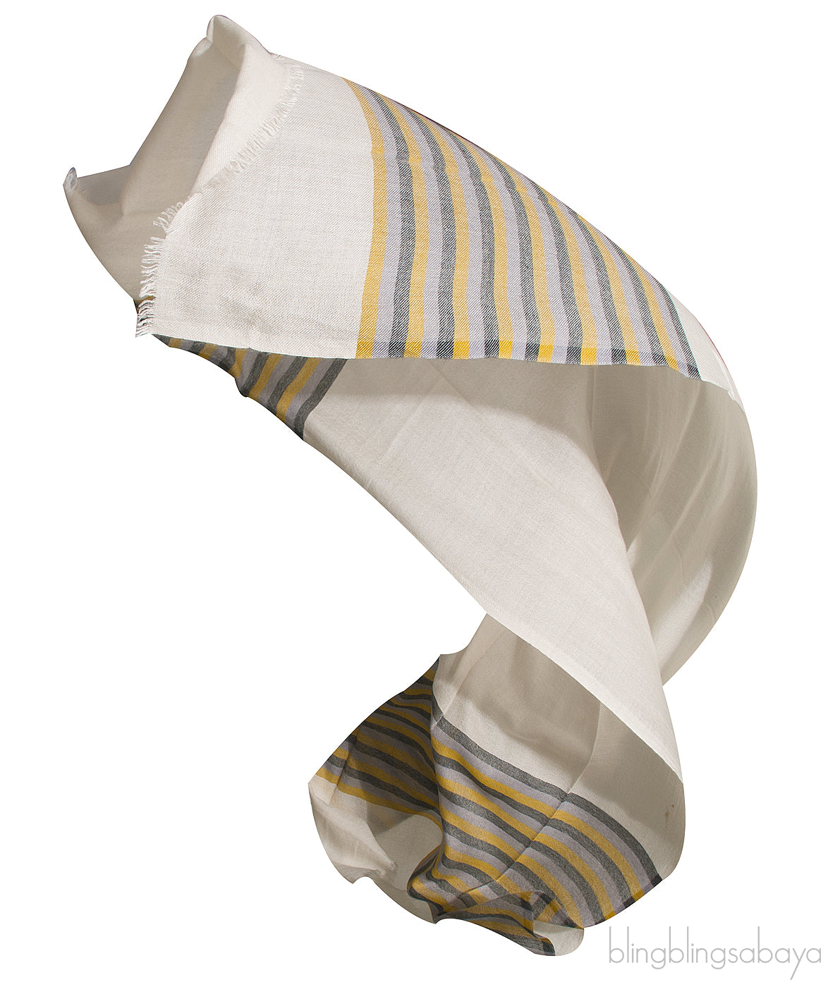 Stripe Print Off-white Stole