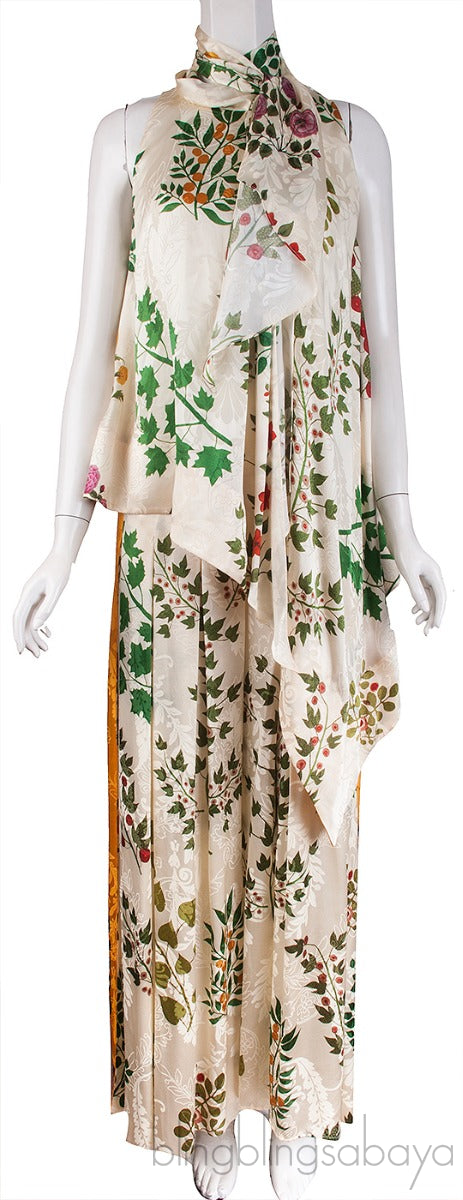 Printed Halter Blouse & Wide Leg Trouser