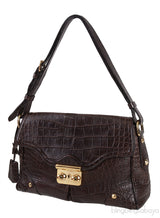 Brown Crocodile Shoulder Bag