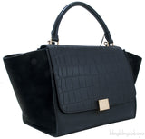 Trapeze Luggage Black Croco Print