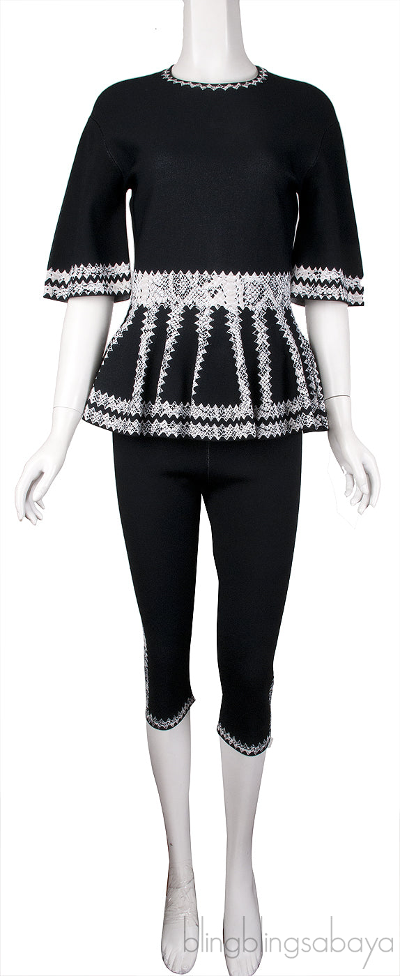 Black Peplum Top & Tight Shorts