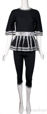 Black Peplum Top & Tight Shorts