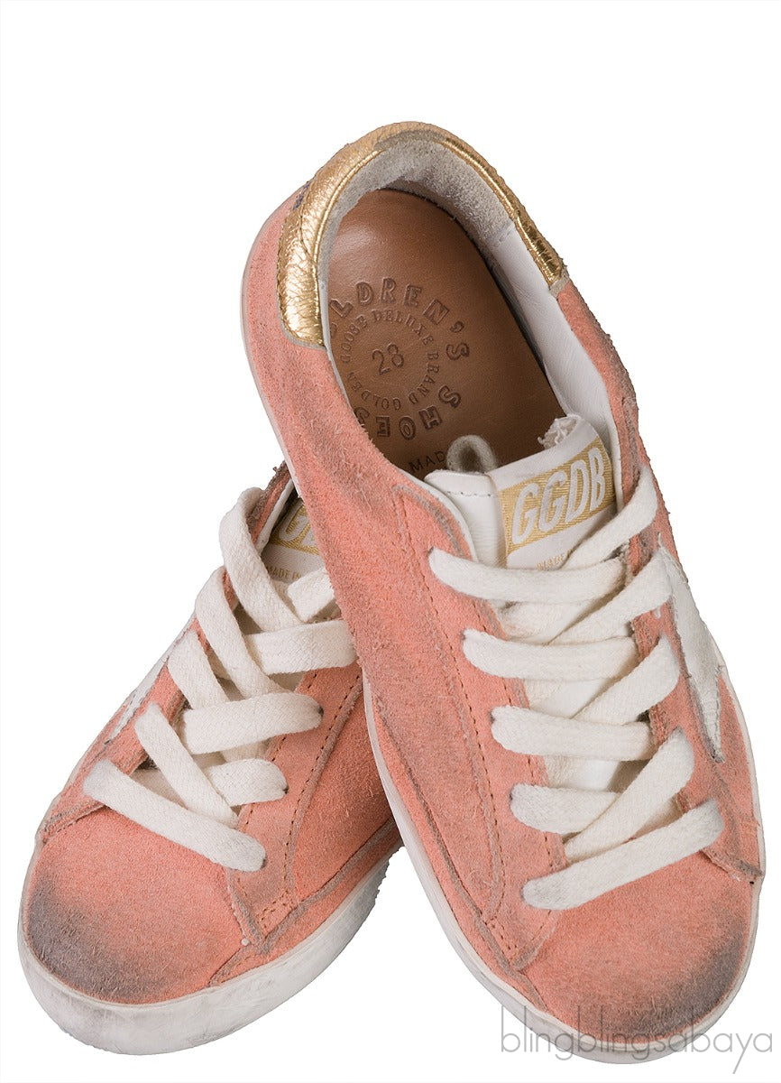 Coral & Gold Super Star Kids Sneaker