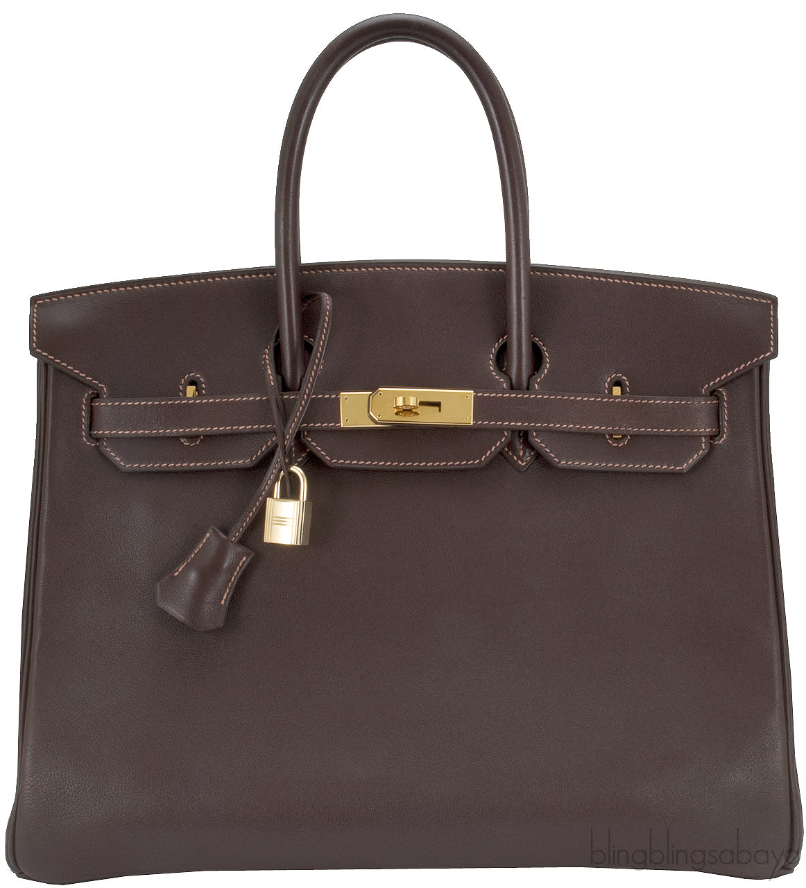 Birkin 35 Veau Gulliver Havane GHW*