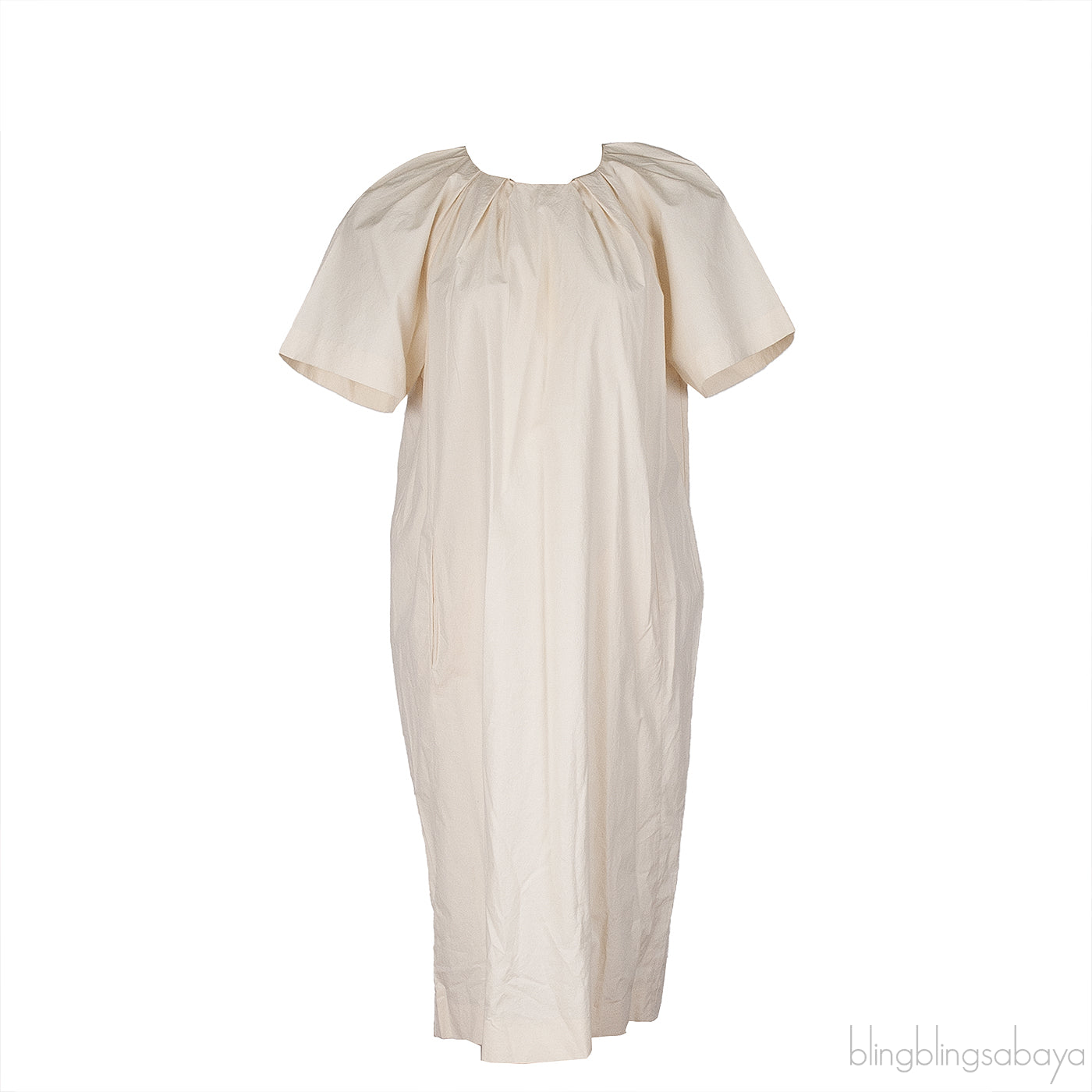 Marni Beige Plain Cotton Midi Dress
