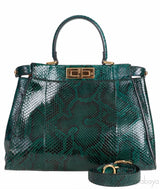 Fendi Peekaboo Medium Green Python Bag
