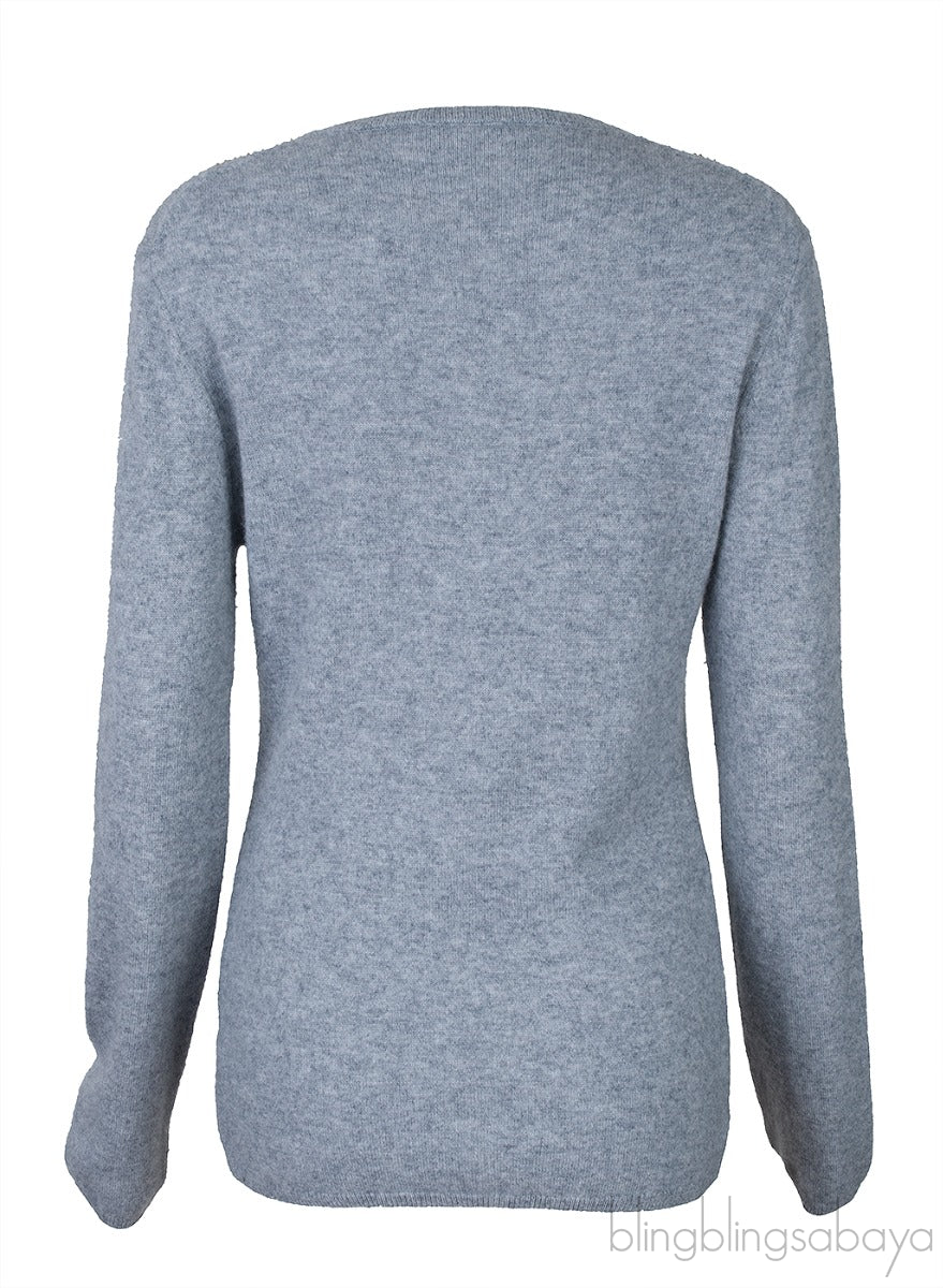 Grey Wool Beaded Cardigan