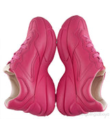Pink Rhyton Logo Leather Sneaker