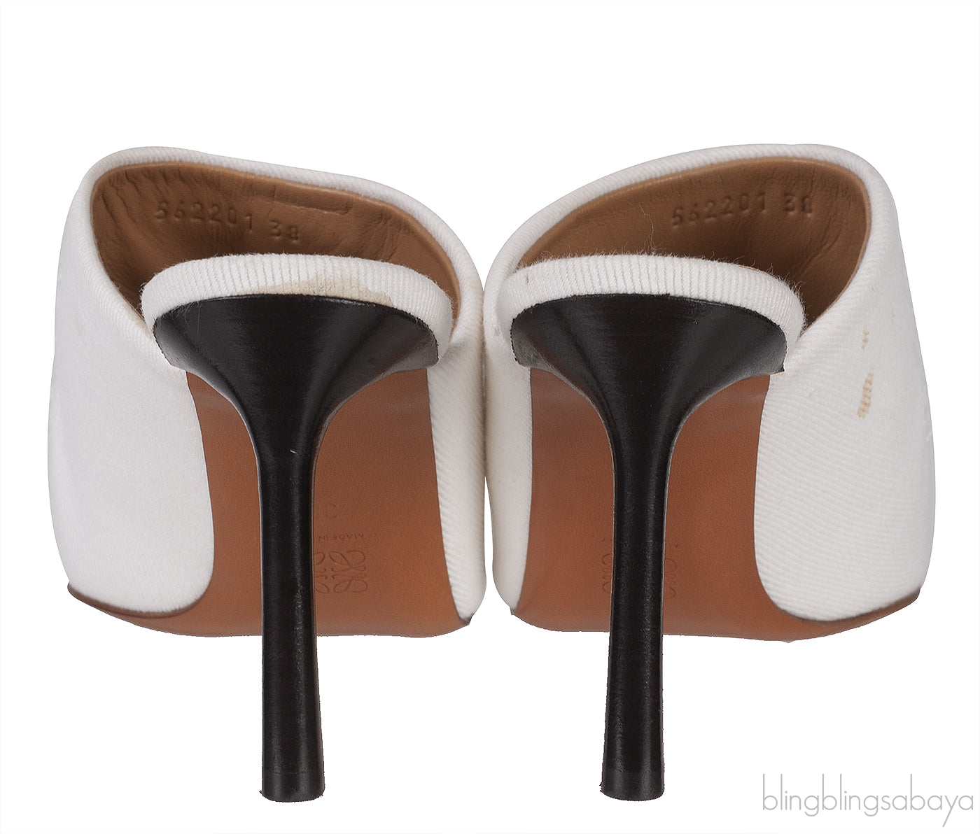 Loewe White Ripped Denim Mules