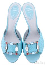 Turquoise Multicolor Stone Python Sandals*
