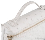 L19 White Ostrich Pouch