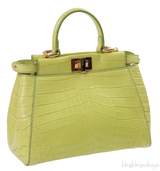 Apple Green Crocodile Mini Peekaboo