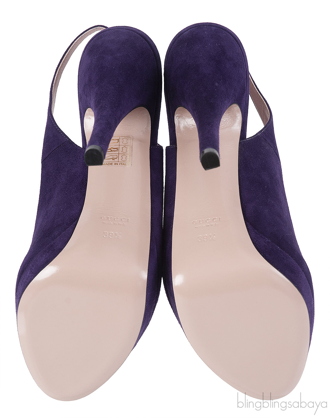 Gucci Purple Suede Slingback Peep Toe