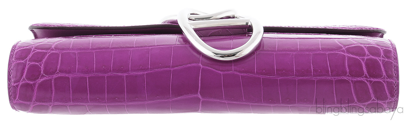 Egee Rose Scheherazade Crocodile Clutch