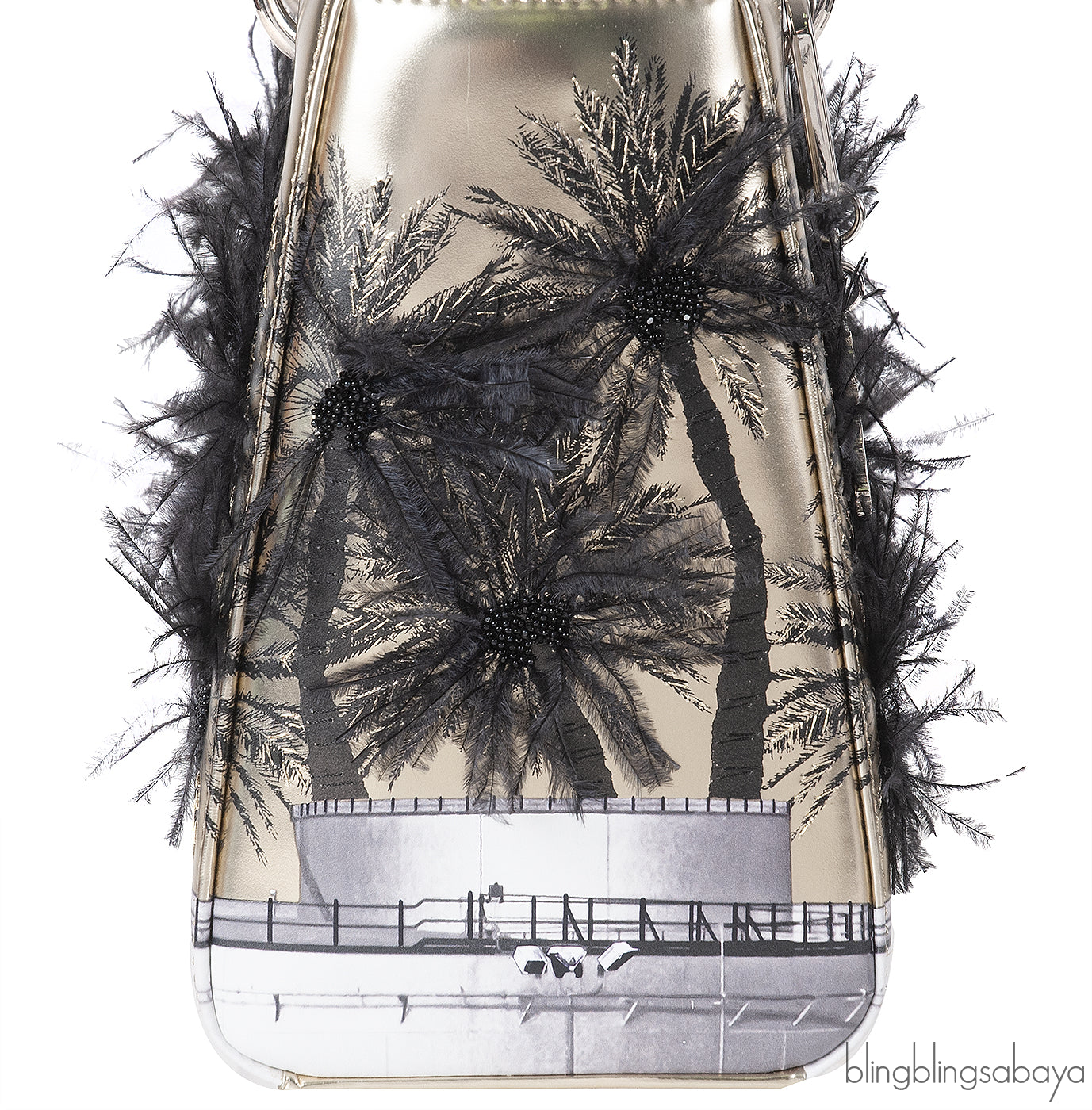 Christian Dior Lady Dior Art "Manal Aldowayan" Metallic Palm Art Bag
