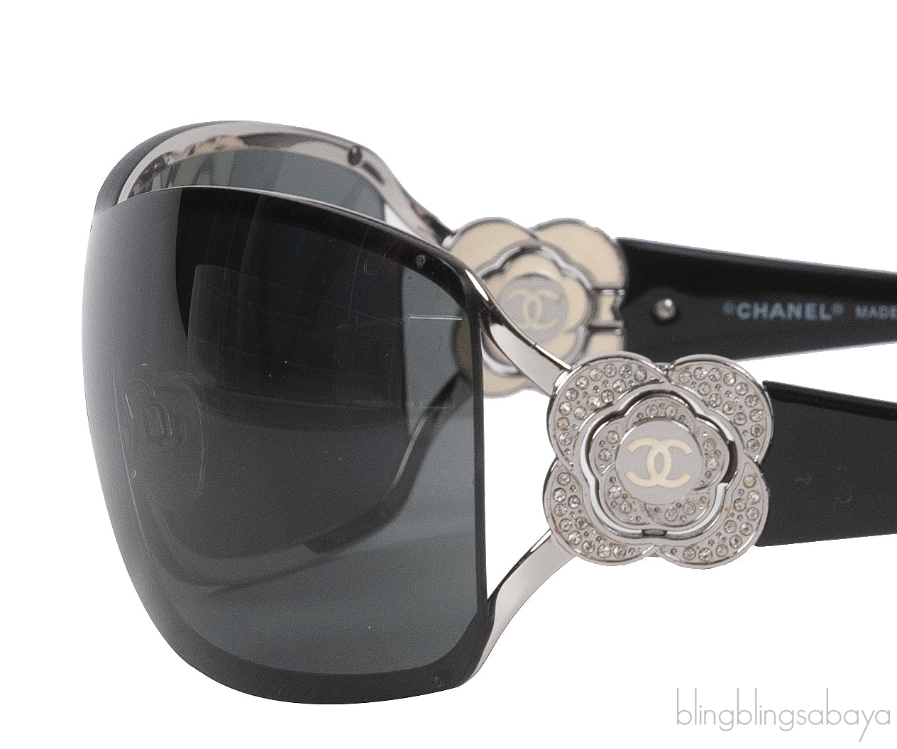 Chanel Camellia CC 4164-B Black Sunglasses