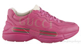 Pink Rhyton Logo Leather Sneaker