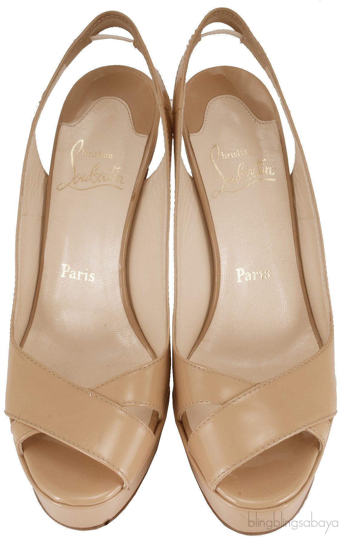 Crisscross Patent Slingback Pump