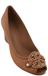 Brown Peep Wedge Heels