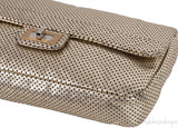Metallic Gold Perforated Drill Flap Bag
