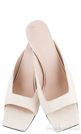 Isa Open Toe Mules Beige