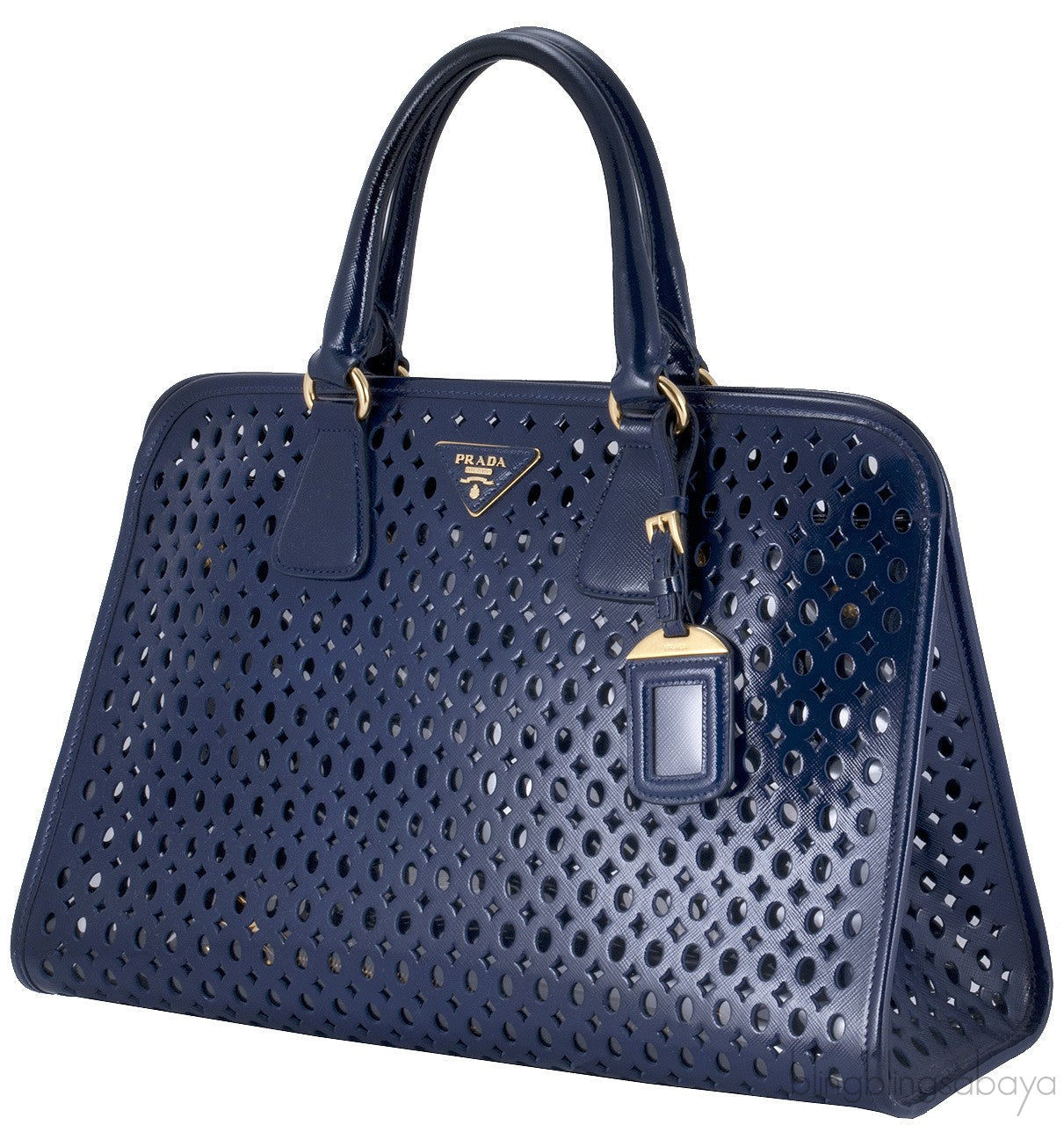 Perforated Saffiano Leather Tote