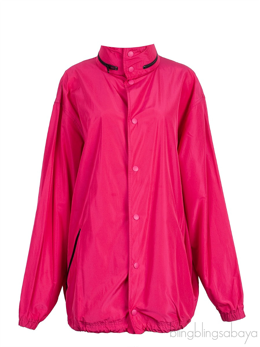 Fuchsia Pink Logo Hoodie Windbreaker