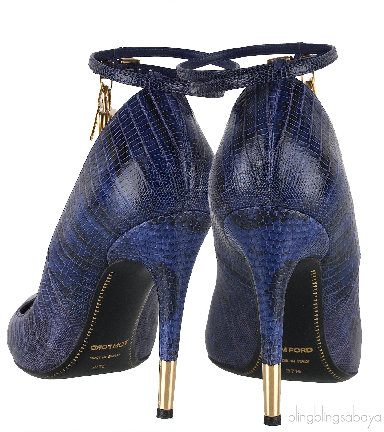 Padlock Printed Ankle Wrap Heels