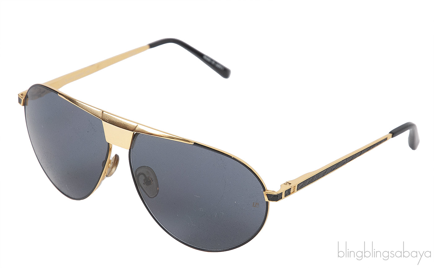Linda Farrow LFL461 Black & Gold Aviator Sunglasses