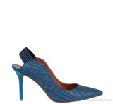 Malone Souliers Denim Pointed Toe Slingback Heels