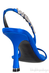 Ivy Crystal Logo Satin Sandals