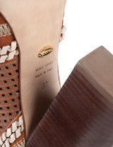 Brown Perforated Texan Knee High Boots