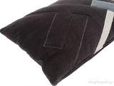 Fendi F Rectangular Grey Velvet Cushion