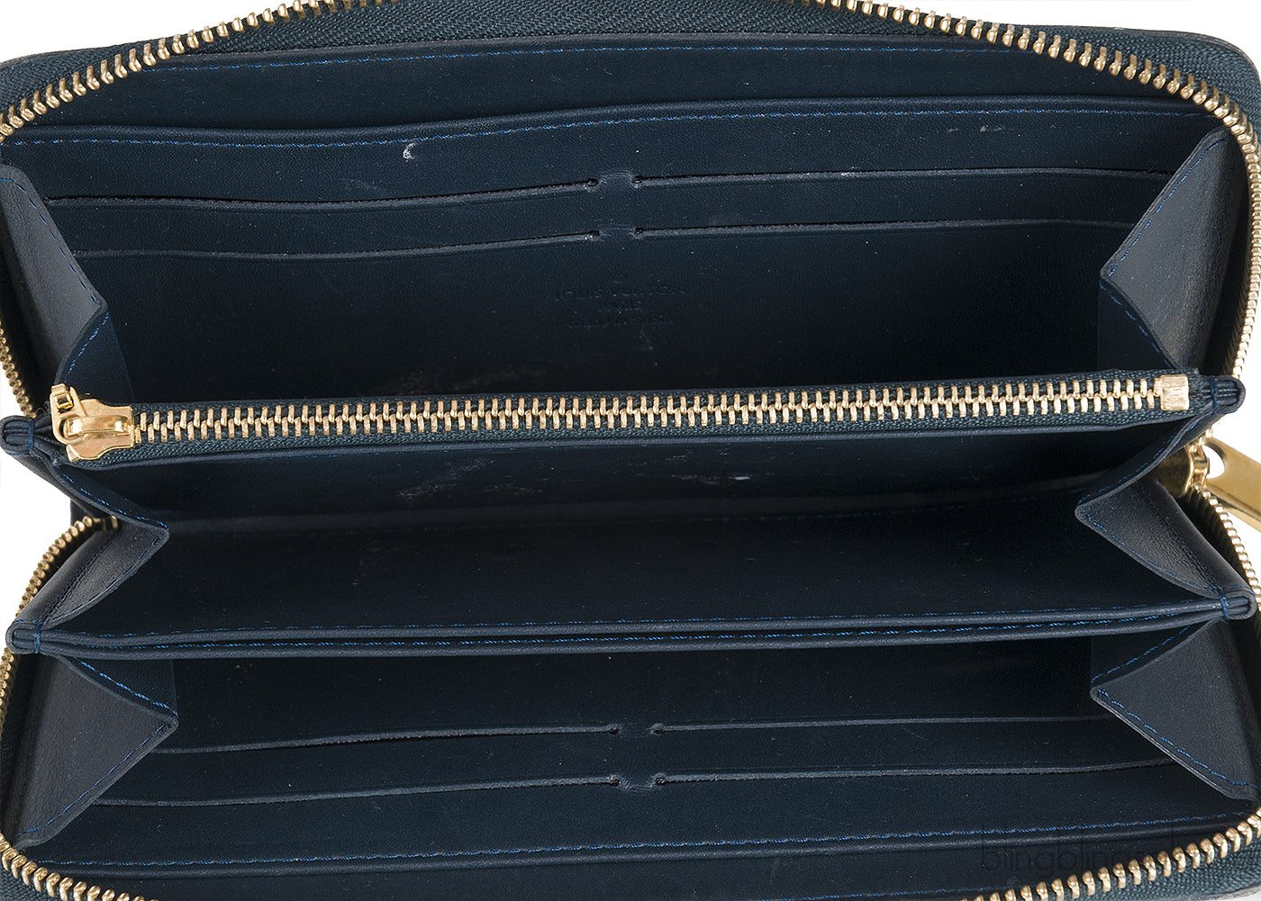 Dark Green Monogram Zip Wallet