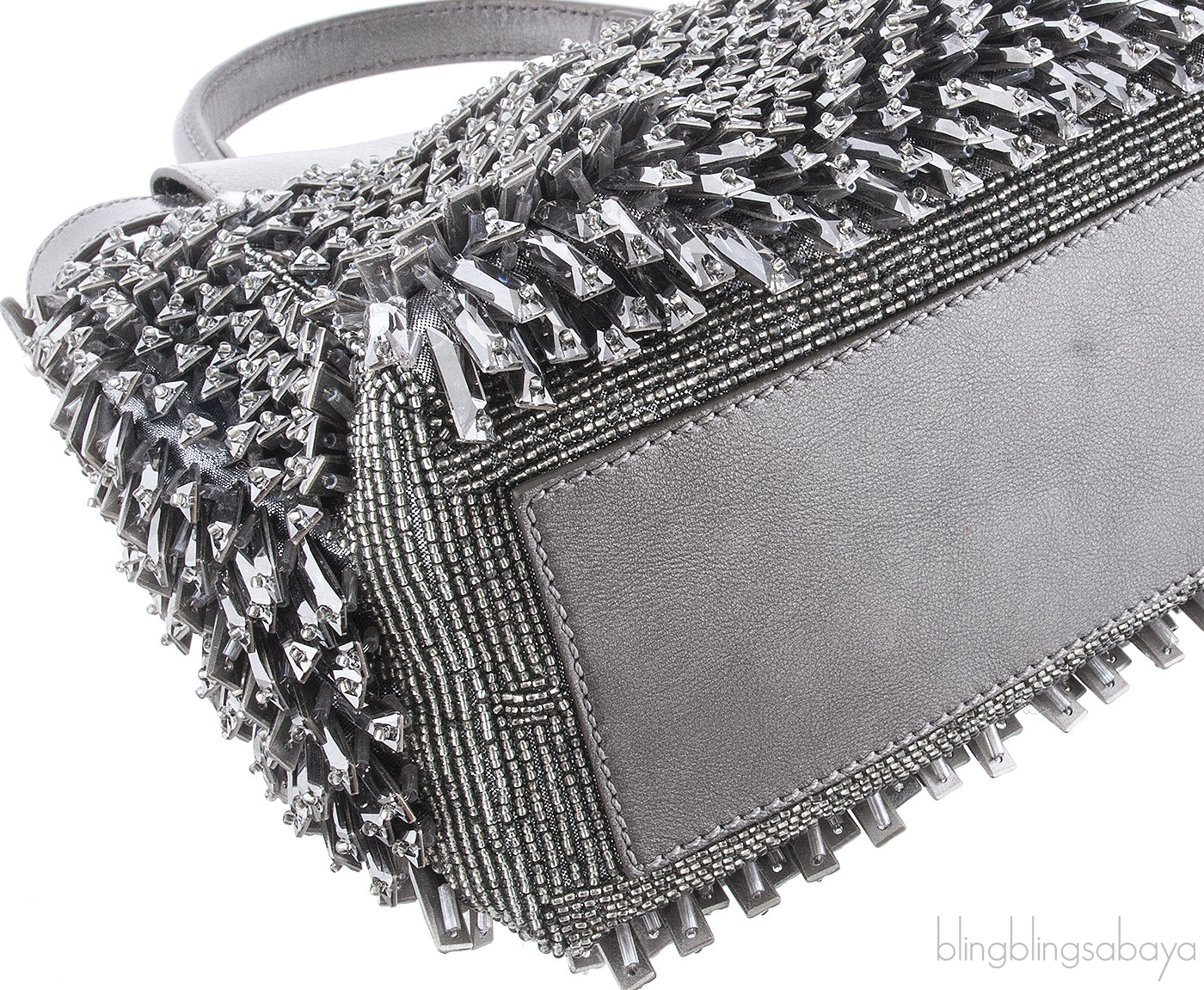 Grey Crystals & Beads Embellished Peekaboo