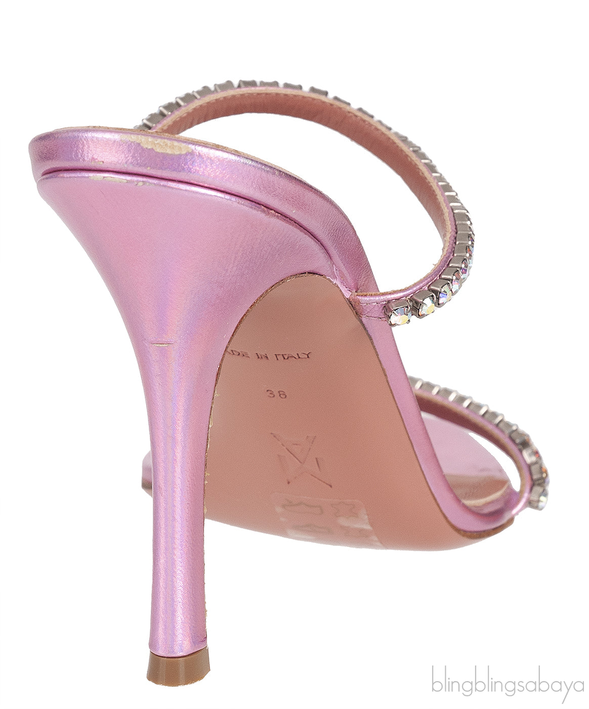 Crystal Embellished Leather Sandals