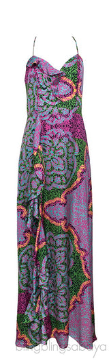 Multicolor Sleeveless Ruffle Dress