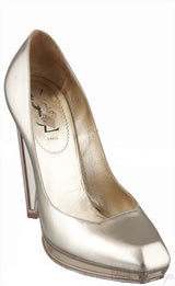 Gold Square Toe Mirrored Heels