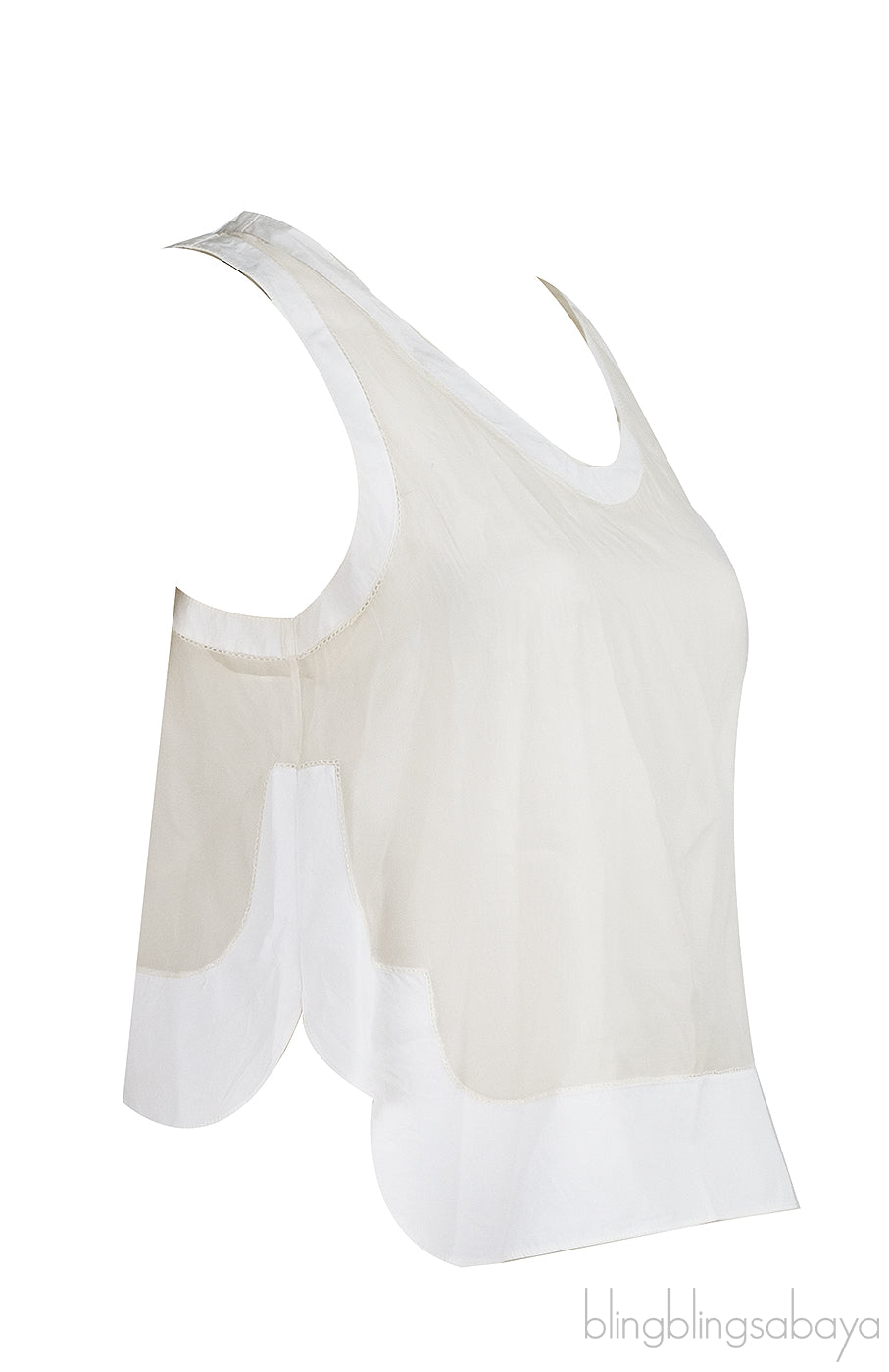 Chloe Milk Sheer Lined Cropped Top