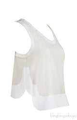 Chloe Milk Sheer Lined Cropped Top