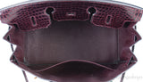 Birkin 35 Prune Crocodile Porosus GHW