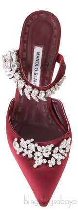 Burgundy Lurum 90 Satin Pump