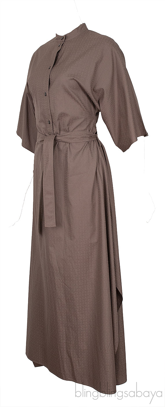 Grey Mosaic Belted Dress