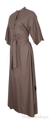 Grey Mosaic Belted Dress